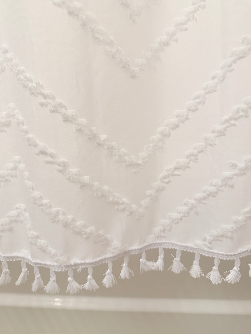 Capri Tufted Chevron Shower Curtain